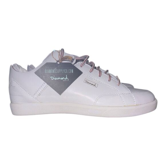 Diamond Supply VVS Low Top Sneakers White Brown Leather Men’s Size 7.5 New main image 5